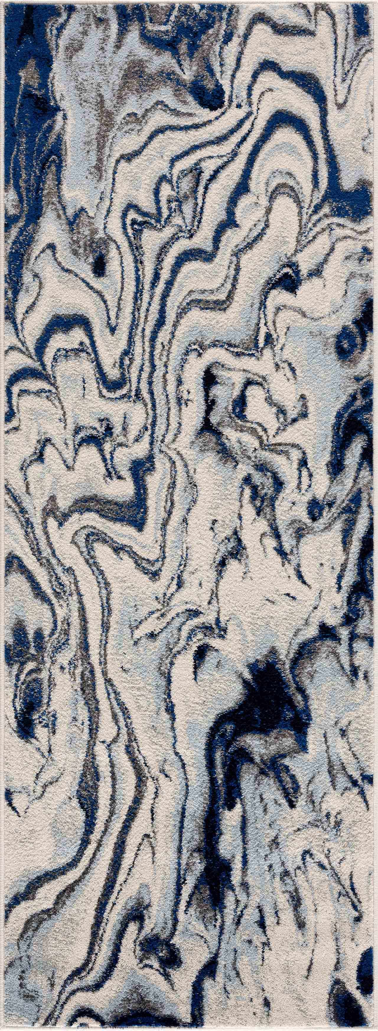 Alfombra de mármol azul crema Glendon