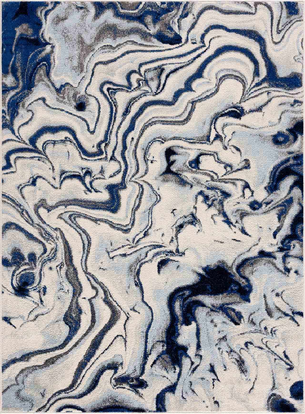 Alfombra de mármol azul crema Glendon