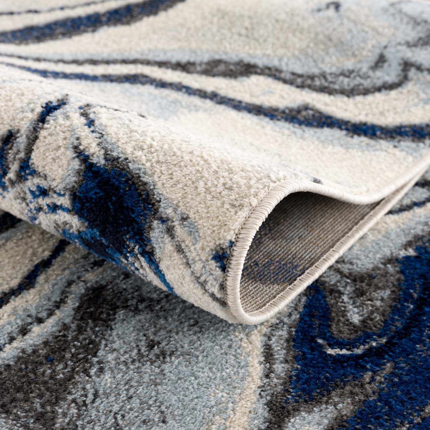 Alfombra de mármol azul crema Glendon