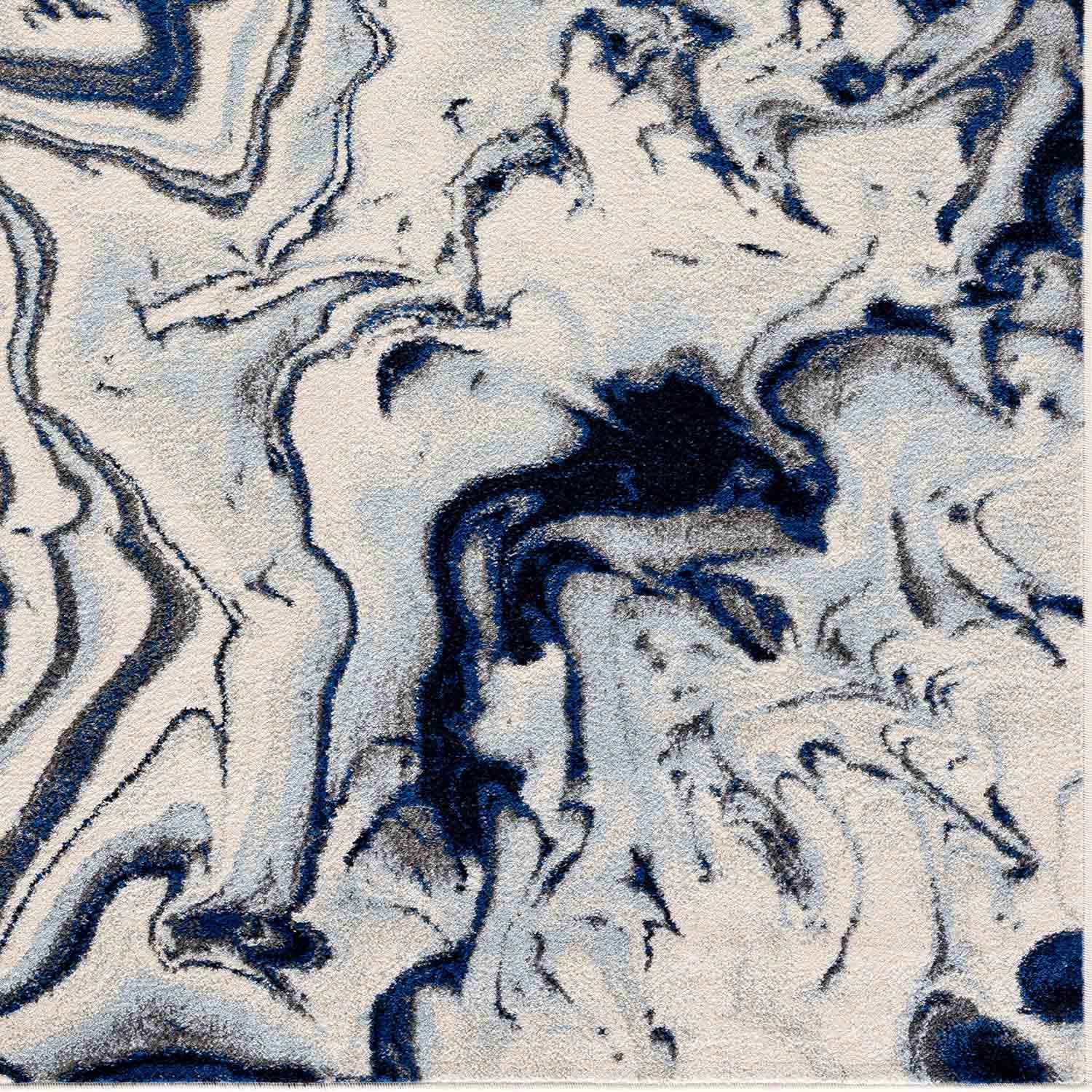 Alfombra de mármol azul crema Glendon