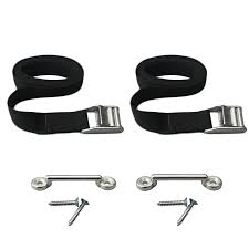 Kit de correas de amarre para hielera con presillas de acero inoxidable para cubierta y pie de apoyo. OPCIONES DE COLOR | OPCIONES DE LONGITUD