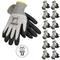 Cut-Resistant Safety Work Gloves with Sandy Nitrile Dipped Palms - Pack of 12