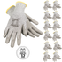 Cut-Resistant Safety Work Gloves with Polyurethane Dipped Palms - Pack of 12
