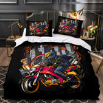 Juego de cama con funda de edredón y estampado Cafe Racer sin relleno