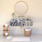 Lavabo de baño de pared de mármol Calacatta Viola con frente texturizado acanalado (ancho) 18" (largo) 32"