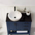 Lavabo de baño con exterior rugoso de mármol blanco Calacatta sobre tocador (diámetro de 16 in, altura de 5 in)