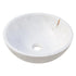 Lavabo de baño con exterior rugoso de mármol blanco Calacatta sobre tocador (diámetro de 16 in, altura de 5 in)