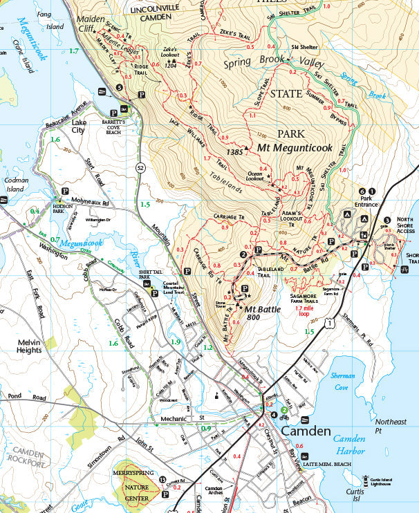 Camden Hills Hiking Trail Map