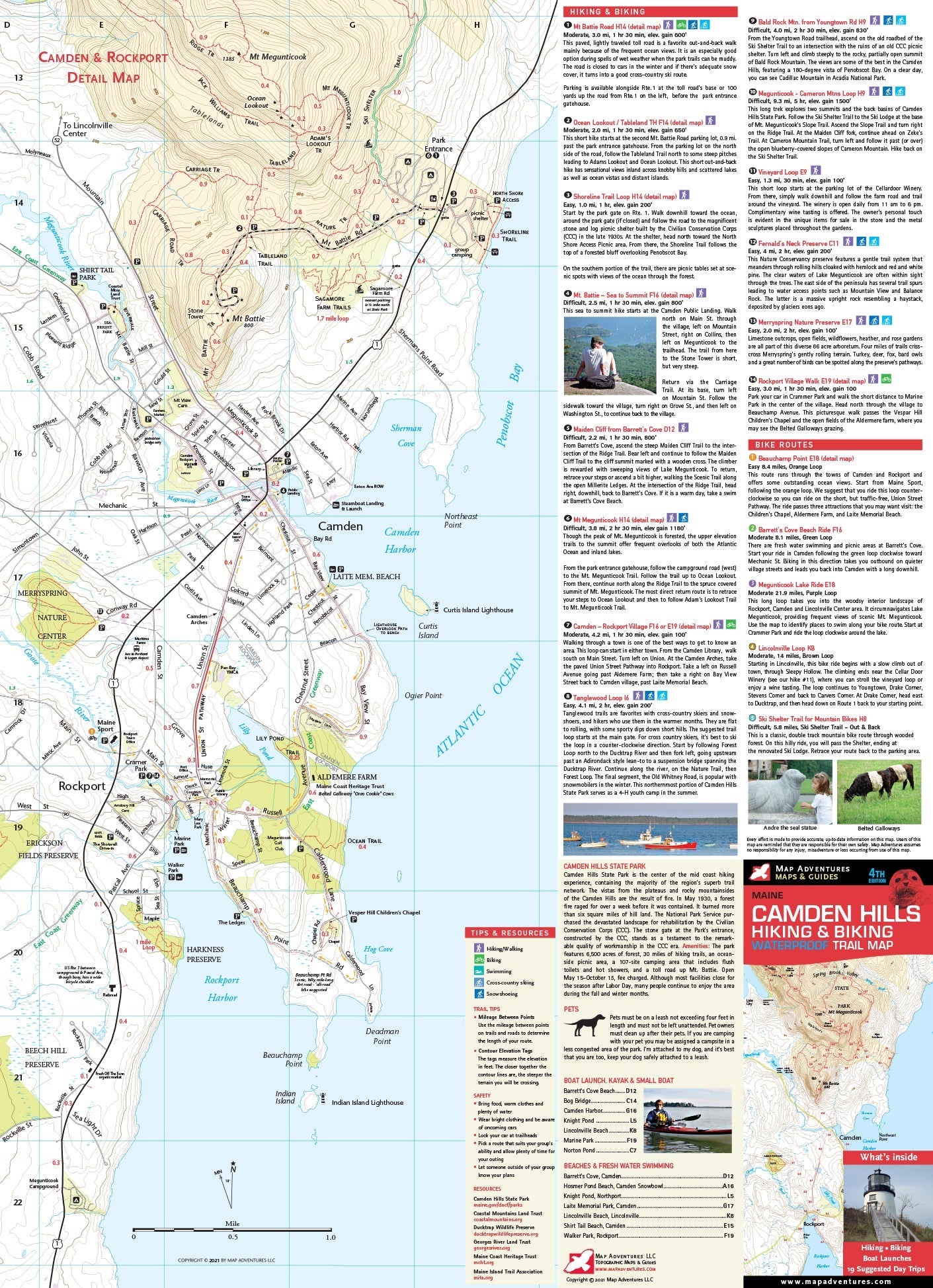 Camden Hills Hiking Trail Map