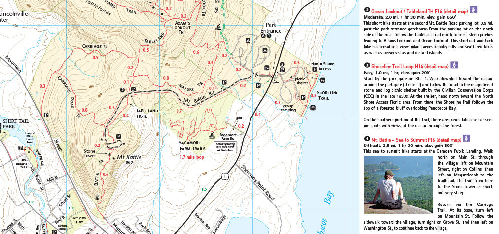 Camden Hills Hiking Trail Map