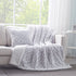 DaDa Bedding Dreamy Milky Way White & Purple Embossed Faux Fur Euro Throw Pillow Cover (M3395)