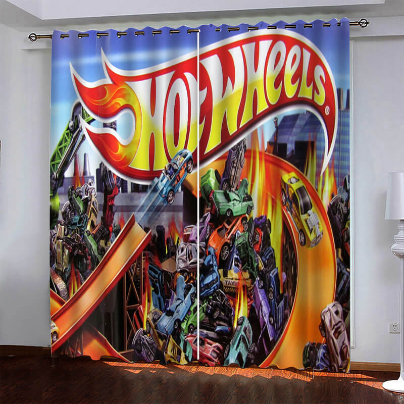 Car Model Hot Wheels Curtains Blackout Window Drapes