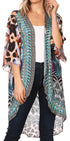 Sakkas Denora Women's Casual Draped Kimono Short Sleeve Boho Open Front Cardigan
