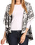 Sakkas Balie Reversable Printed Mid Weight Warm Poncho Throw Shawl / Cardigan