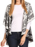 Sakkas Balie Reversable Printed Mid Weight Warm Poncho Throw Shawl / Cardigan