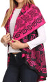 Sakkas Balie Reversable Printed Mid Weight Warm Poncho Throw Shawl / Cardigan