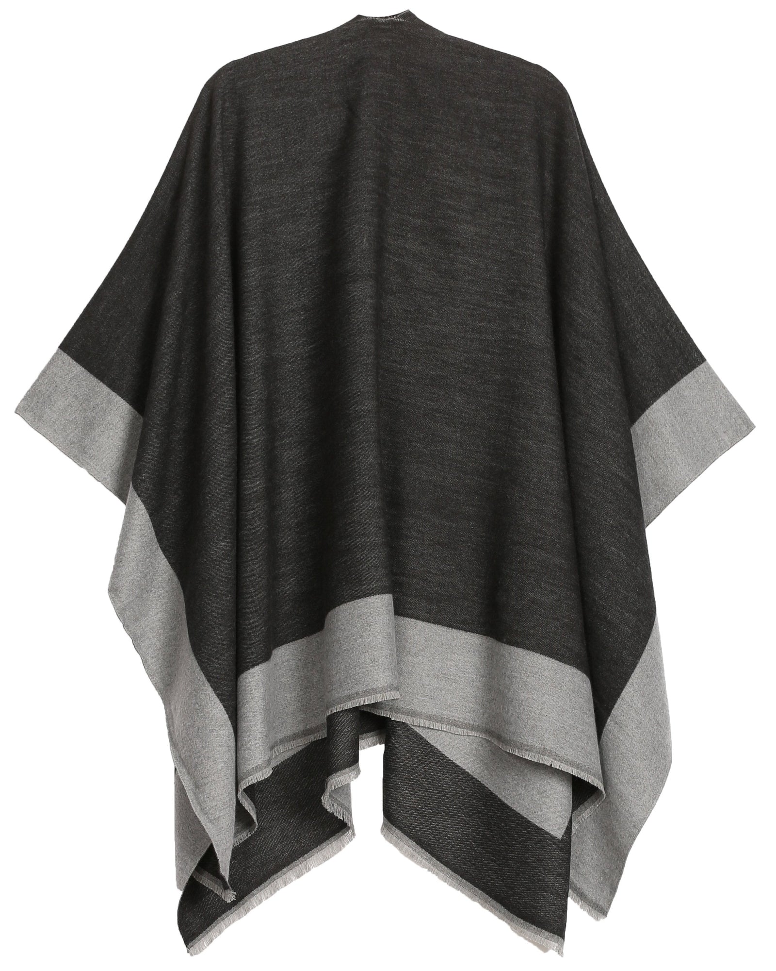 Sakkas Nila Women's Reversible Open Front Large Poncho Shawl Wrap Scarf Cape Ruana