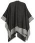 Sakkas Nila Women's Reversible Open Front Large Poncho Shawl Wrap Scarf Cape Ruana
