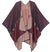 Sakkas Lupe Womens Reversible Poncho Wrap Cape Shawl Sweater Coat Cardigan Pattern