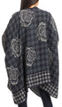 Sakkas Lupe Womens Reversible Poncho Wrap Cape Shawl Sweater Coat Cardigan Pattern