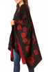 Sakkas Lupe Womens Reversible Poncho Wrap Cape Shawl Sweater Coat Cardigan Pattern