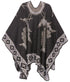 Sakkas Lupe Womens Reversible Poncho Wrap Cape Shawl Sweater Coat Cardigan Pattern