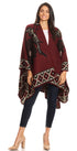 Sakkas Lupe Womens Reversible Poncho Wrap Cape Shawl Sweater Coat Cardigan Pattern
