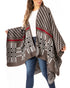 Sakkas Lupe Womens Reversible Poncho Wrap Cape Shawl Sweater Coat Cardigan Pattern