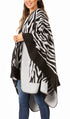 Sakkas Lupe Womens Reversible Poncho Wrap Cape Shawl Sweater Coat Cardigan Pattern