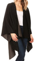 Poncho chal grande reversible para mujer Sakkas Mari, bufanda, capa, ruana y manta