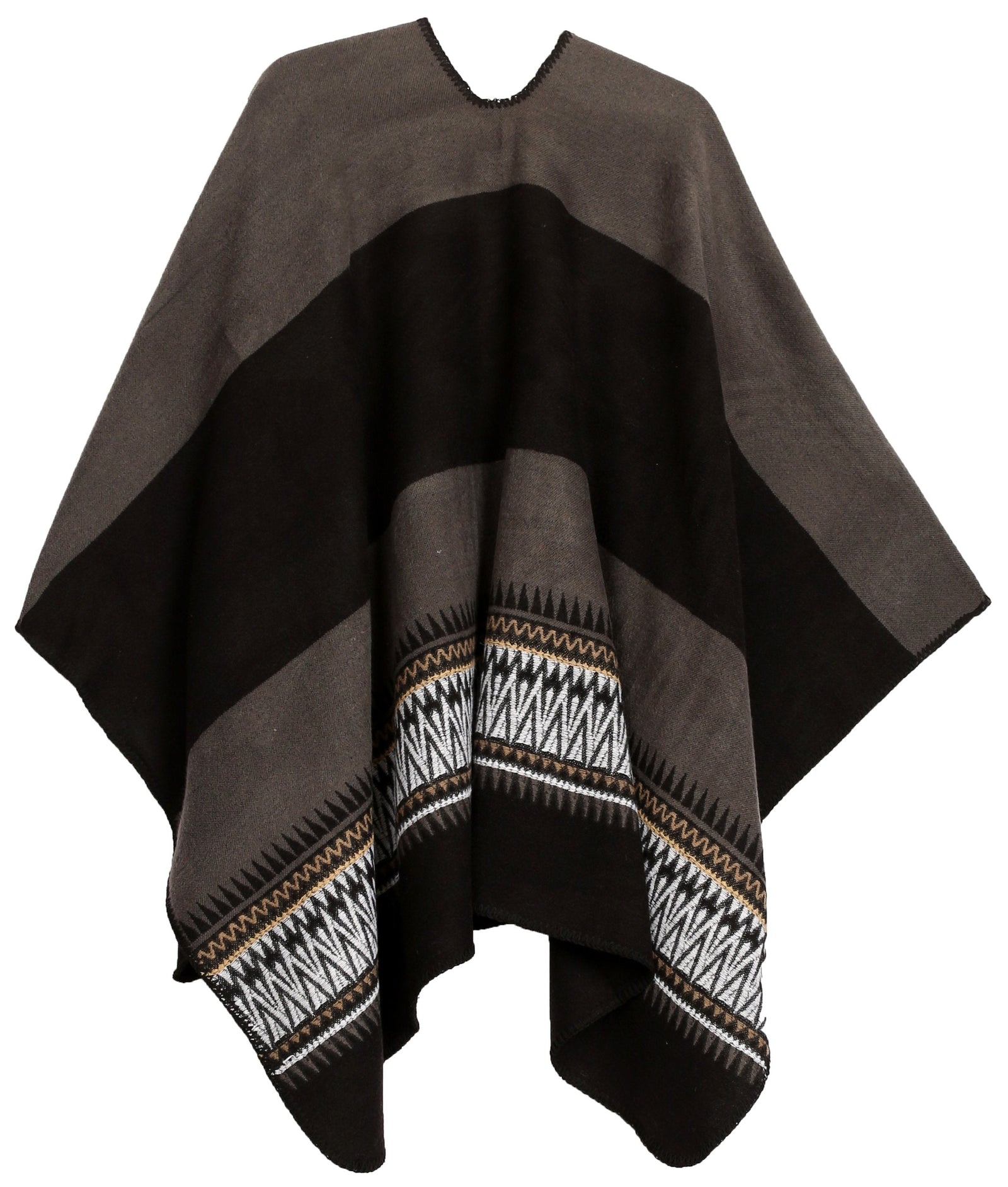 Poncho chal grande reversible para mujer Sakkas Mari, bufanda, capa, ruana y manta