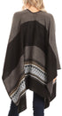 Poncho chal grande reversible para mujer Sakkas Mari, bufanda, capa, ruana y manta