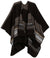 Poncho chal grande reversible para mujer Sakkas Mari, bufanda, capa, ruana y manta