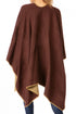 Poncho chal grande reversible para mujer Sakkas Mari, bufanda, capa, ruana y manta