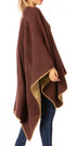 Poncho chal grande reversible para mujer Sakkas Mari, bufanda, capa, ruana y manta