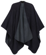 Poncho chal grande reversible para mujer Sakkas Mari, bufanda, capa, ruana y manta