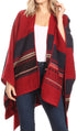Poncho chal grande reversible para mujer Sakkas Mari, bufanda, capa, ruana y manta