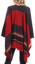 Poncho chal grande reversible para mujer Sakkas Mari, bufanda, capa, ruana y manta