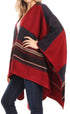 Poncho chal grande reversible para mujer Sakkas Mari, bufanda, capa, ruana y manta