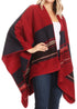Poncho chal grande reversible para mujer Sakkas Mari, bufanda, capa, ruana y manta