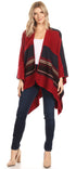 Poncho chal grande reversible para mujer Sakkas Mari, bufanda, capa, ruana y manta