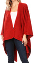 Poncho chal grande reversible para mujer Sakkas Mari, bufanda, capa, ruana y manta