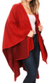 Poncho chal grande reversible para mujer Sakkas Mari, bufanda, capa, ruana y manta