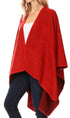 Poncho chal grande reversible para mujer Sakkas Mari, bufanda, capa, ruana y manta