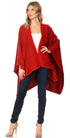 Poncho chal grande reversible para mujer Sakkas Mari, bufanda, capa, ruana y manta