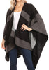 Poncho chal grande reversible para mujer Sakkas Mari, bufanda, capa, ruana y manta