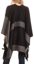 Poncho chal grande reversible para mujer Sakkas Mari, bufanda, capa, ruana y manta