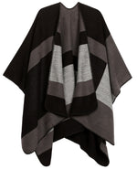 Poncho chal grande reversible para mujer Sakkas Mari, bufanda, capa, ruana y manta