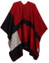 Poncho chal grande reversible para mujer Sakkas Mari, bufanda, capa, ruana y manta