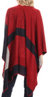 Poncho chal grande reversible para mujer Sakkas Mari, bufanda, capa, ruana y manta